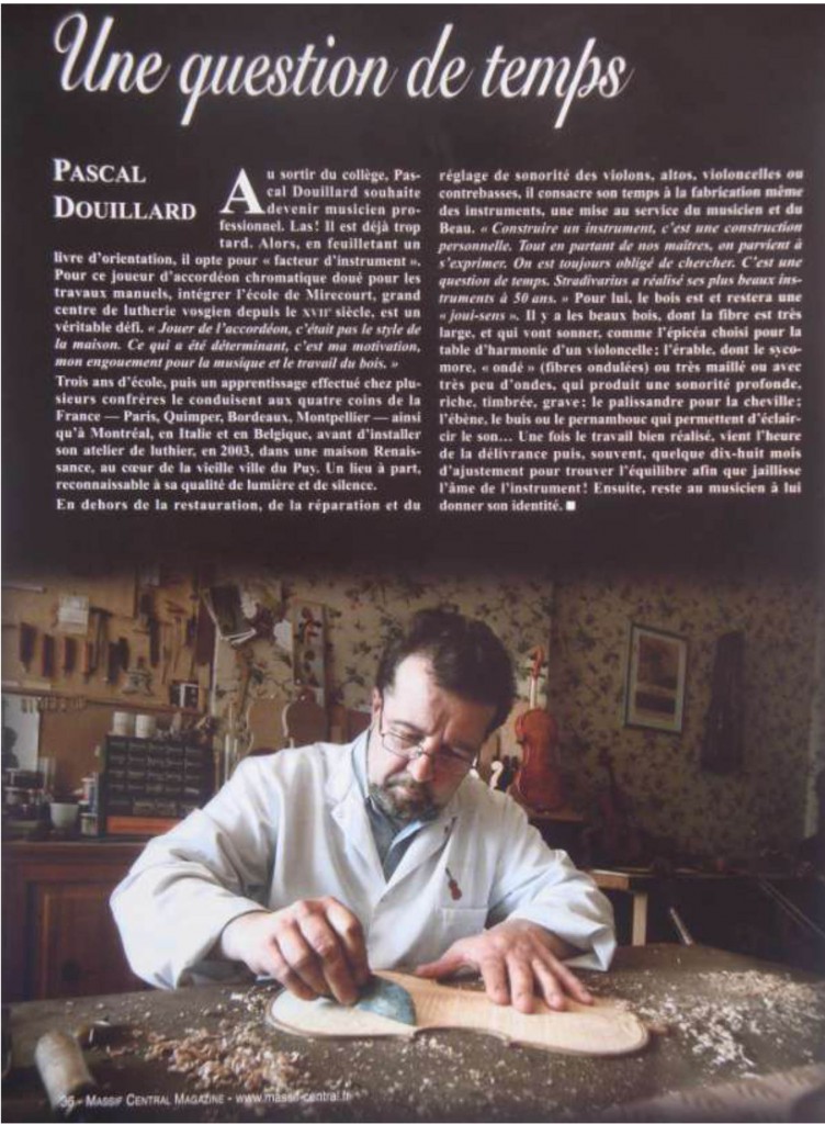 Pascal Douillard, luthier